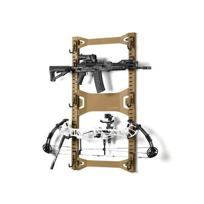 Savior Equipment Horizontal Wall Rack w/10 Hooks RAL 8000 Tan 43.5in H x 22.3in W x 0.75in D RK-ARC5FG-WM-TN