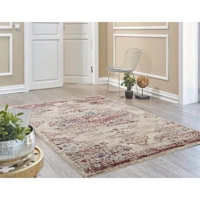 Luxe Weavers Cambridge Collection 8132 Cream 5x7 Traditional Oriental Area Rug - Luxe Weavers 8132 Cream 5x7