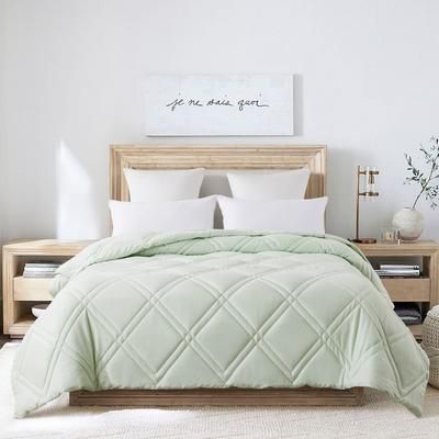 Double Diamond Down Alternative Comforter by St. James Home in Green (Size KING)