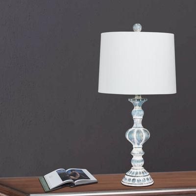 26.5" Cottage Antique Blue Resin Table Lamp by Cory Martin in Cottage Antique Blue