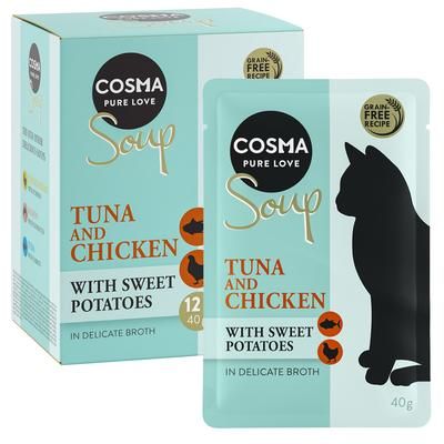 12x40g Tuna & Chicken with Sweet Potato Soup Cosma Wet Cat Food