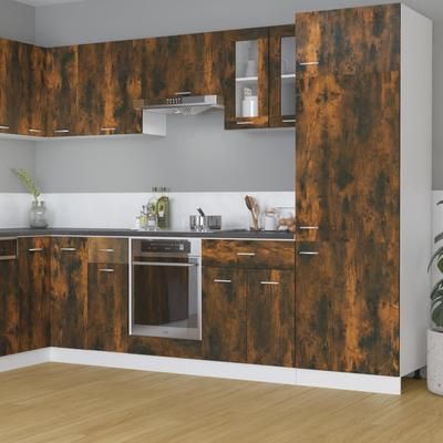 vidaXL Pensile in Vetro Rovere Fumo 60x31x60 cm Legno Multistrato