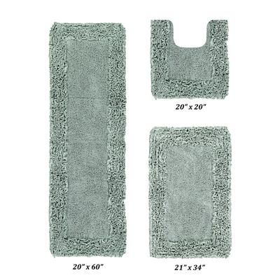 Shaggy Border Bath Rug Mat, 3-Pc. Set by Better Trends in Sage