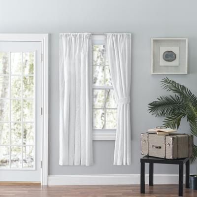 Eva Candlewick Tailored Pair With Tiebacks by Ellis Curtains in White (Size 100"W 84" L)
