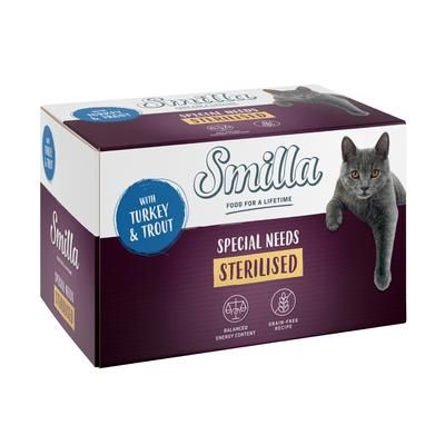 6x100g Tacchino con Trota Sterilised Vaschetta Smilla Alimento umido gatti