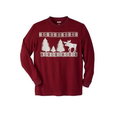 Men’s Big & Tall Waffle-knit Thermal Crewneck Tee by KingSize in Moose (Size 3XL) Long Underwear Top
