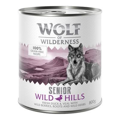 24x800g Senior Wild Hills, canard Wolf of Wilderness - Pâtée pour chien