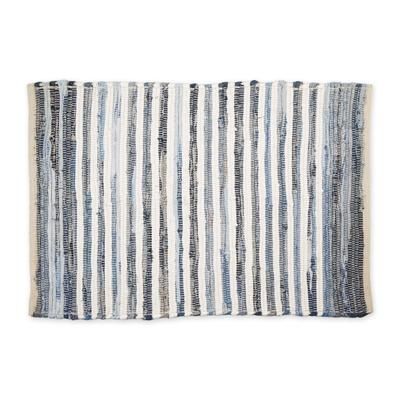 Multi Denim Rag Rug 2X3Ft by DII in Blue