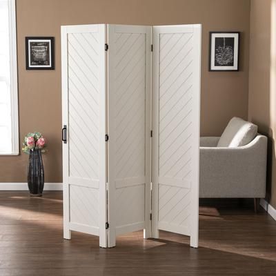 Tottleigh 3 Panel Room Divider by SEI Furniture in White