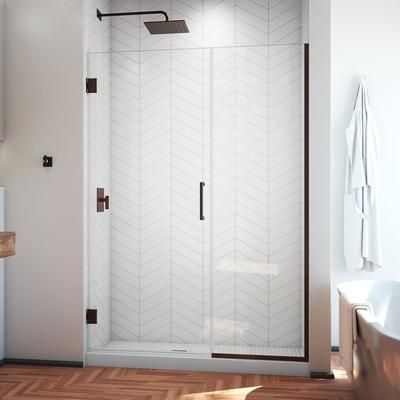 Dreamline DreamLine Unidoor Plus 52 - 52 1/2 inch W x 72 inch H Frameless Hinged Shower Door in Oil Rubbed Bronze SHDR-245207210-06