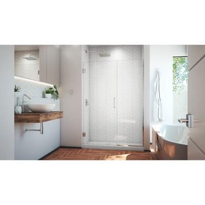Dreamline DreamLine Unidoor Plus 52 1/2 - 53 inch W x 72 inch H Frameless Hinged Shower Door in Chrome SHDR-245257210-01