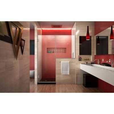 Dreamline DreamLine Unidoor Plus 63 - 63 1/2 inch W x 72 inch H Frameless Hinged Shower Door with 36 inch Half Panel in Brushed Nickel SHDR-24273636-04