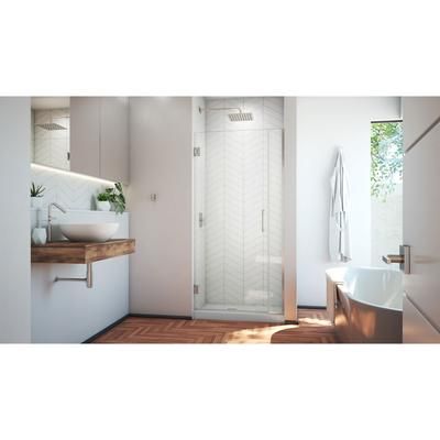 Dreamline DreamLine Unidoor Plus 30 - 30 1/2 inch W x 72 inch H Frameless Hinged Shower Door in Brushed Nickel SHDR-243007210-04