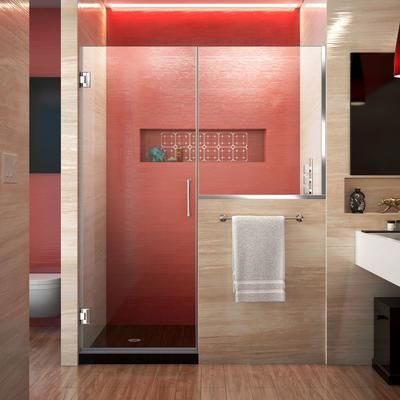 Dreamline DreamLine Unidoor Plus 59 - 59 1/2 inch W x 72 inch H Frameless Hinged Shower Door with 34 inch Half Panel in Chrome SHDR-24293034-01