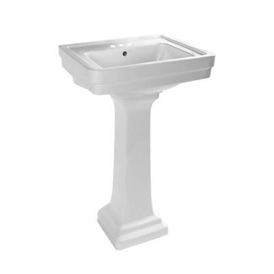 Randolph Morris 22 Inch Pedestal Sink -8 Inch Faucet Drillings - White RMM071-8