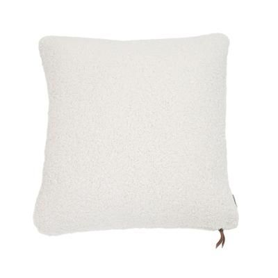 Teddy Sherpalux Plush Solid Square Pillow by Evergrace Home in White