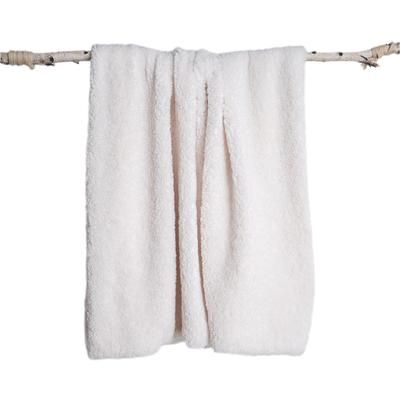 Teddy Sherpalux Plush Solid Throw by Evergrace Home in White