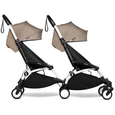 Babyzen YOYO Connect Double Stroller 6+ / 6+ Bundle - White / Taupe