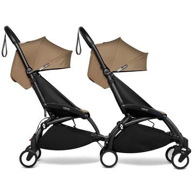 Babyzen YOYO Connect Double Stroller 6+ / 6+ Bundle - Black / Toffee
