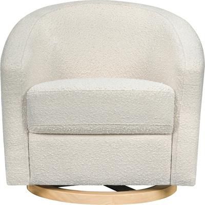 Babyletto Madison Swivel Glider - Ivory Boucle & Cane w/Light Wood Base