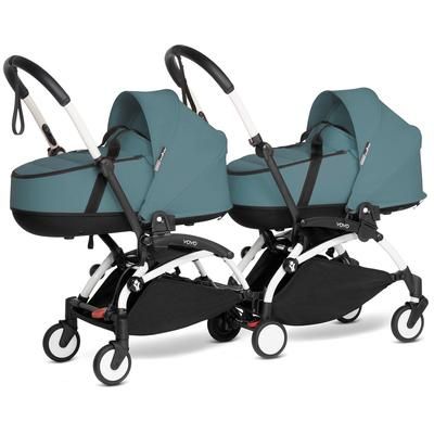 Babyzen YOYO Connect Double Stroller Bassinet / Bassinet Bundle - White / Aqua