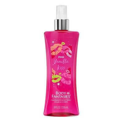 Body Fantasies Signature Pink Vanilla Kiss BODY SPRAY 8.0 oz / 240 ml 8.0 oz Fragrance Body Spray for Women