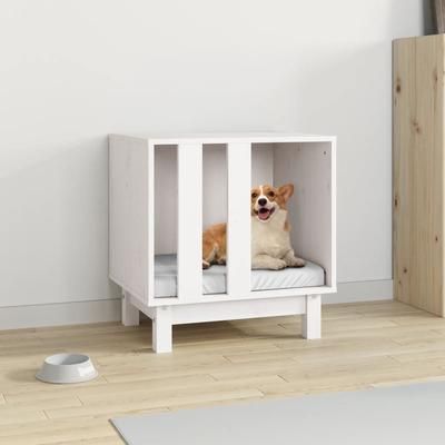 vidaXL Dog House White 50x40x52 cm Solid Wood Pine