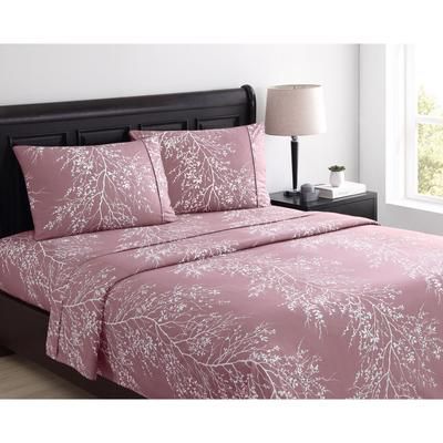 4-PC Foliage Sheet Set by BrylaneHome in Lilac (Size TWIN)