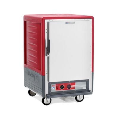 Metro C535-HLFS-L 1/2 Height Insulated Mobile Heated Cabinet w/ 17 Pan Capacity, 120v, Insulation Armour, Built-In Hand Holds, Red
