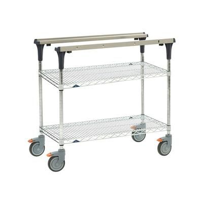 Metro MS1830-BRBR 2 Level Mobile PrepMate MultiStation w/ Wire Shelving - 32"L x 19 2/5"W x 39 1/8"H, Stainless Steel