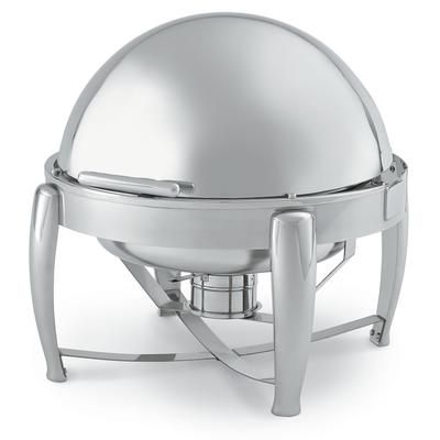 Vollrath T3605 Round Chafer w/ Roll-Top Lid & Chafing Fuel Heat, 6 Quart, Stainless Steel