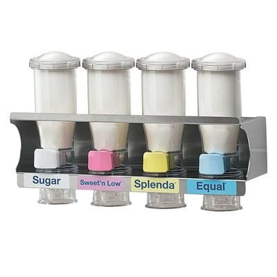 Server 80102 Wall-Mount Sugar & Creamer Dispenser, (4) 14 oz Hoppers, Clear