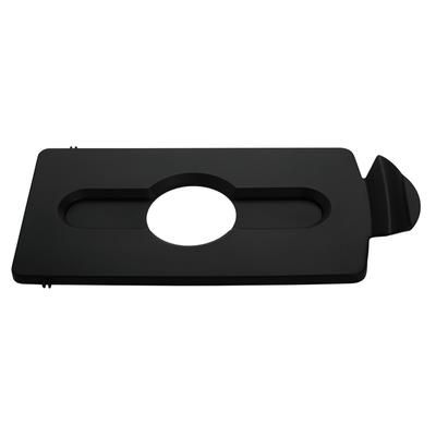 Rubbermaid 2007893 Hinged Lid Insert for 23 gal Slim Jim Recycling Containers - Bottles/Cans, 16 1/2" x 8", Black