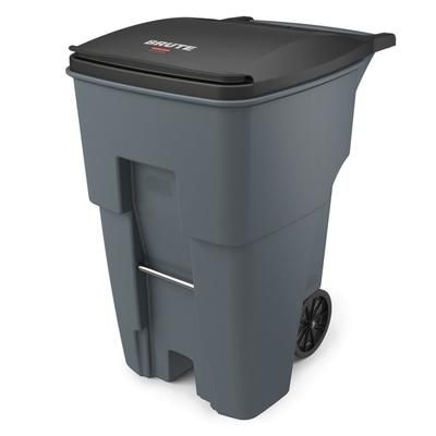 Rubbermaid FG9W2200GRAY 95 gal Utility Wheeled Trash Can - 45 3/5 H x 27 3/10 W x 35 2/5" L, Gray