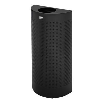 Rubbermaid FGSH12EPLTBK 12 gal Indoor Decorative Trash Can - Metal, Black, Black Steel, 12 Gallon