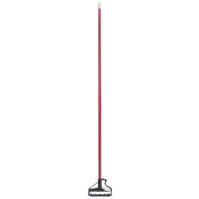 Carlisle 4166405 60" Quik-Release Mop Handle w/ Plastic Head, Fiberglass, Red