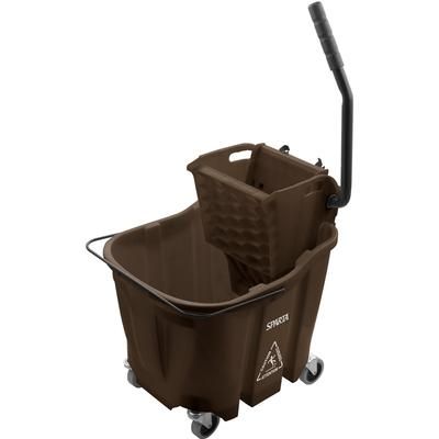 Carlisle 8690401 35 qt Mop Bucket Combo - Side Press Wringer, Brown