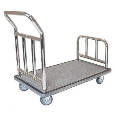 Hospitality 1 Source UCHSSGG-5 Utility Cart w/ Gray Carpet - 43"L x 25"W x 37"H, Steel, Silver