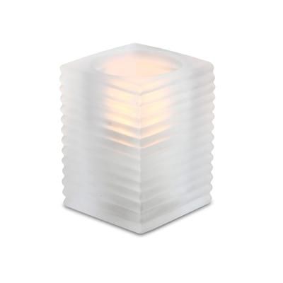 Sterno 80144 Kelly Candle Lamp - 2 7/8"L x 2 7/8"W x 4"H, Glass, Frost, White, Case of 6