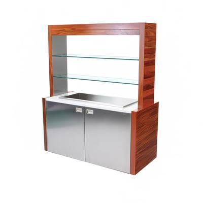 Forbes Industries 4885 62" Portable Bar w/ Stainless Steel Doors & Avonite Countertop - 27 1/2"D x 78"H, Silver