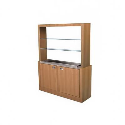 Forbes Industries 5808-AVONITE 60" Wood Veneer Cabinet & Avonite Countertop - 18"D x 78"H, Brown