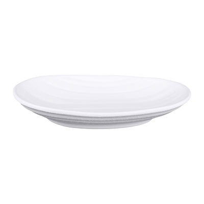 Elite Global Solutions JW7307-W Zen 7 1/4" x 4 1/2" Oval Melamine Salad Plate - White, Coupe