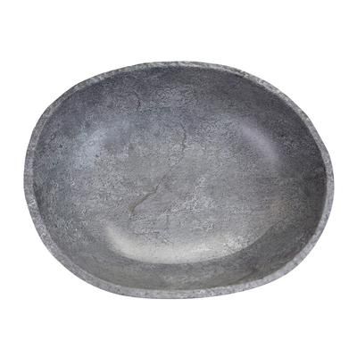 Elite Global Solutions M14123OV-CO Basalt 164 oz Oval Melamine Serving Bowl, Coal, Gray