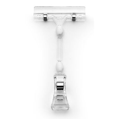 Elite Global Solutions TAGV07 Clip On Sign Holder - 3"W x 6 1/2"H, Plastic, Clear