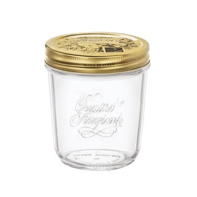 Steelite 4951Q534 10 3/4 oz Quattro Stagioni Straight Jar w/ Metal Lid - Glass, Clear, 1 Dozen