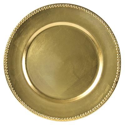 10 Strawberry Street LAG-24D 13" Round Charger Plate - Acrylic, Lacquer Gold