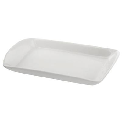 10 Strawberry Street WTR-25RECTB Rectangular Serving Tray - 5" x 3", Porcelain, White, Case of 36