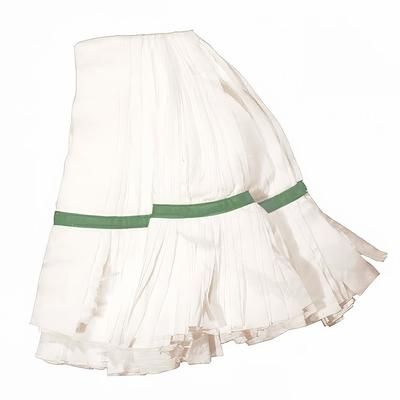 Clean Up MFWM10 Disposable Medium Strip Mop - Cut End, Microfiber, White/Green, Pack of 24