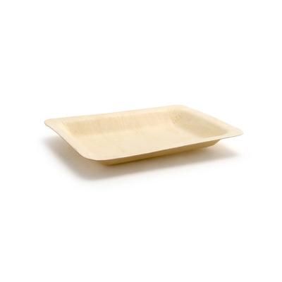 Front of the House DAP060NAW28 Rectangular Servewise Disposable Plate - 4 3/4" x 3 3/4", Pinewood, Beige