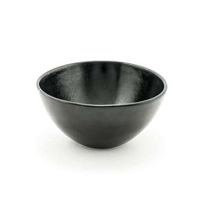 Front of the House DBO154BKP21 42 oz Oval Kiln Bowl - 7 1/4" x 7 1/2", Porcelain, Pepper, Black